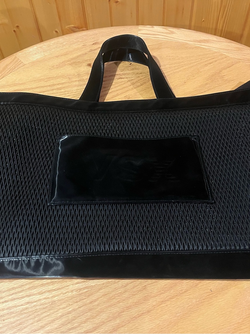 Victoria's Secret Black Mesh Satchel with Patent Trim